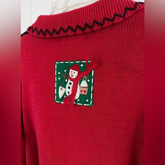 Vintage Christmas Icons Patchwork cute/Ugly Christmas Cardigan Sweater S… - Picture 5 of 16